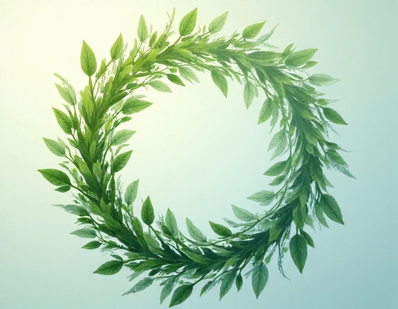 Abstract representation of balance and holistic health with natural elements